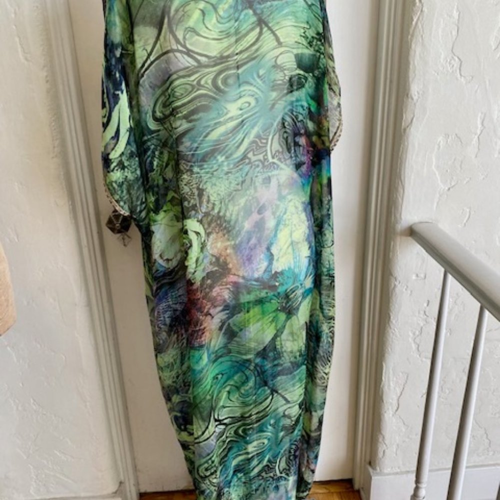 Custom Made Sheer Chiffon Multi Colored Kaftan/Co… - image 6